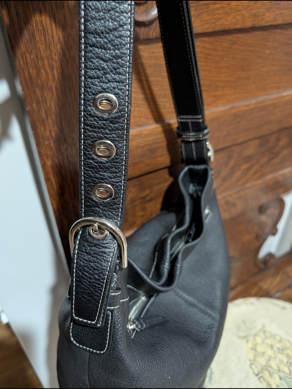 Coach Black Leather Shoulder Bag - Picture 2 of 11
